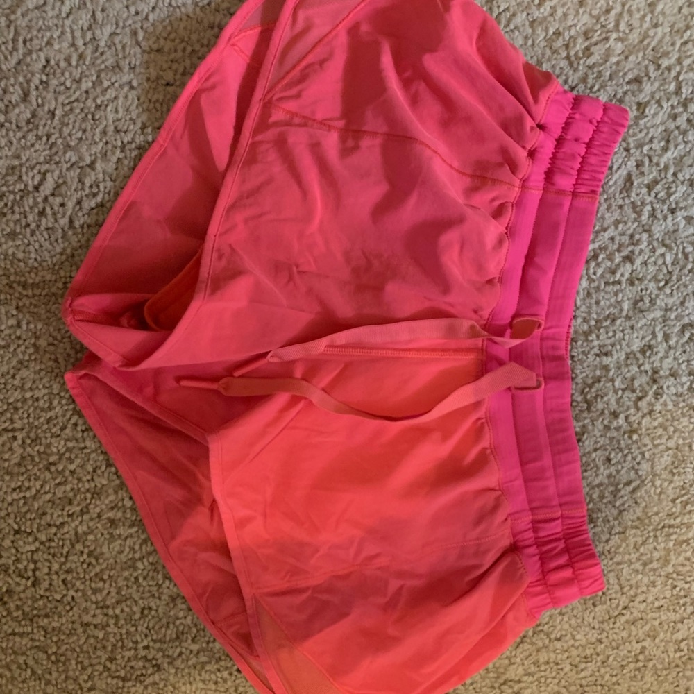 Bright pink lululemon hotty hot shorts size 6